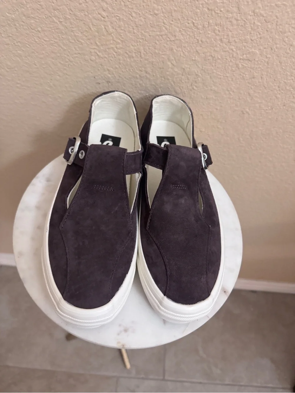 Women Vans Premium Mary Jane Suede chocolate plum brown sneakers size 7.5